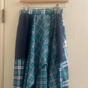 Plaid Blue and Green Women's Skirt